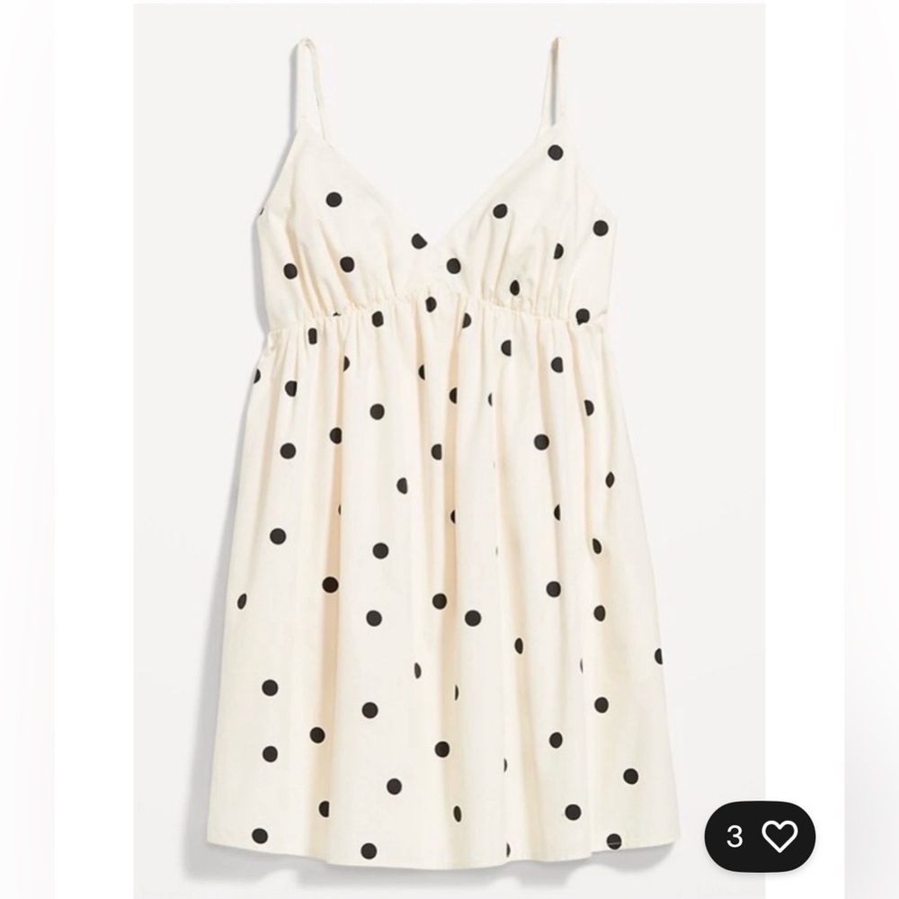 Old Navy Ivory Black Spotted Elastic Waist Skirt